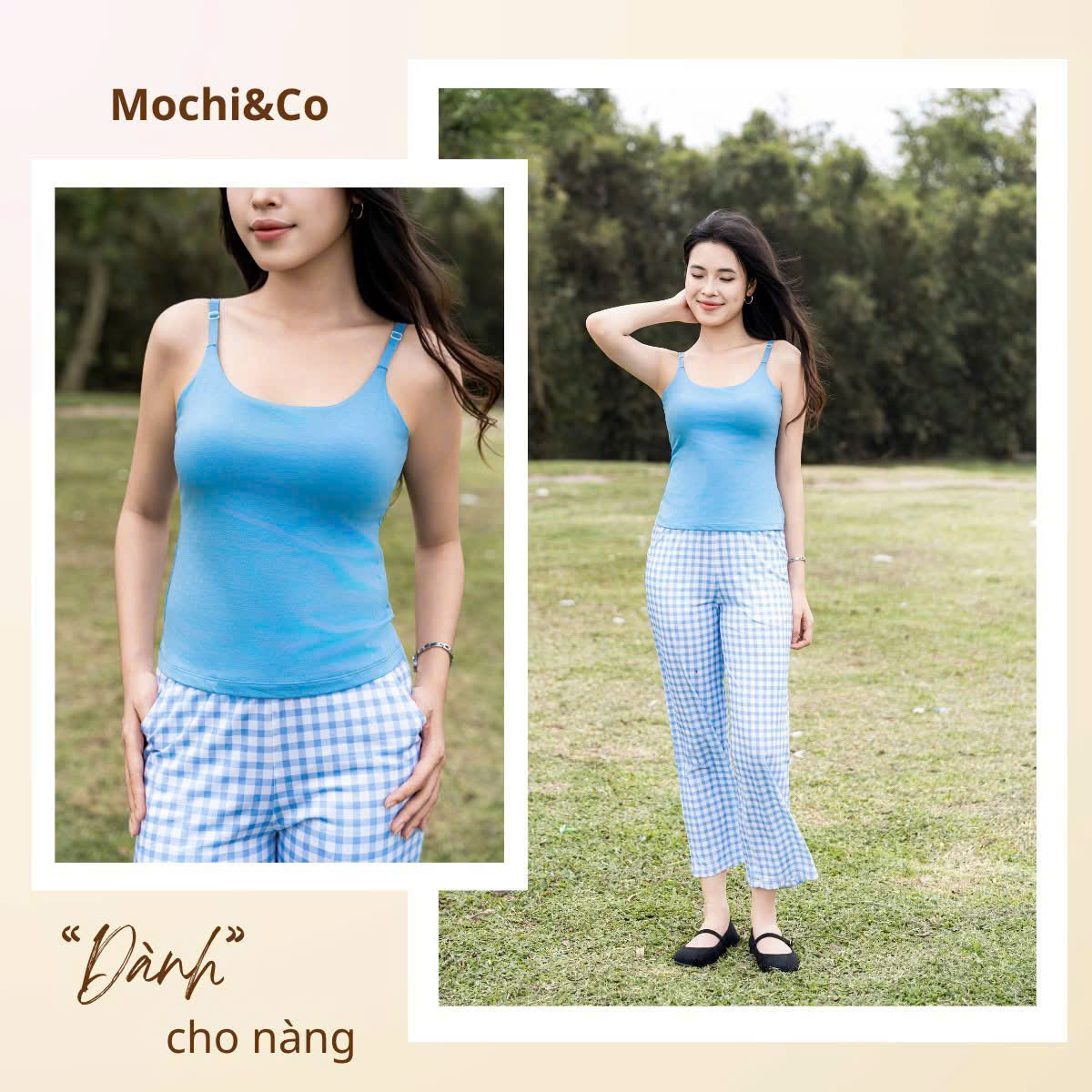 QUẦN KẺ CARO XANH TRẮNG — Bước Ra Là Thành Lookbook Họa tiết caro xanh