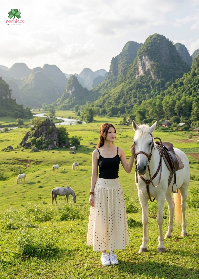 Chân Váy Chấm Bi Clara