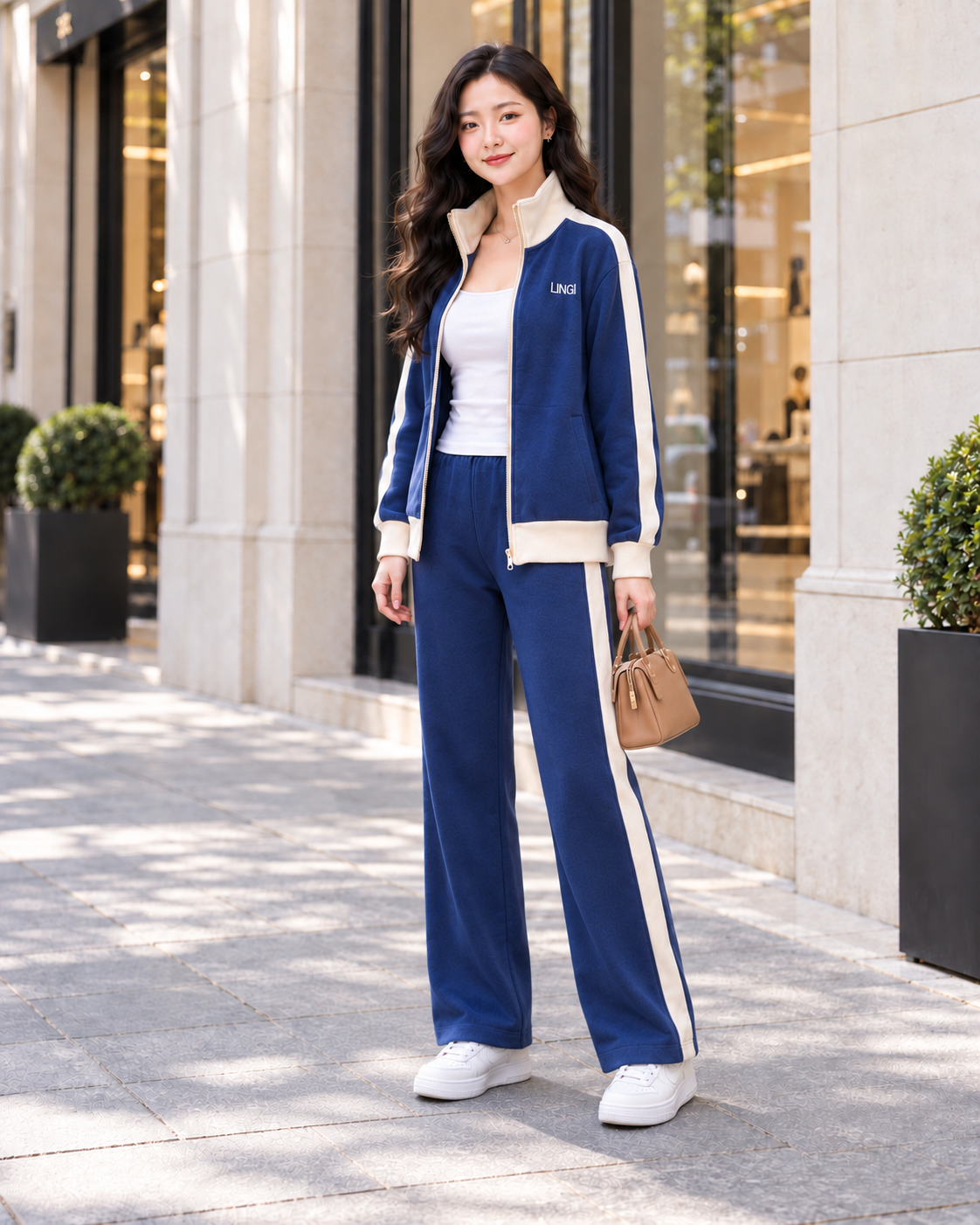 Đồ Bộ Thể Thao Màu Xanh ( Active Zip ) Size S