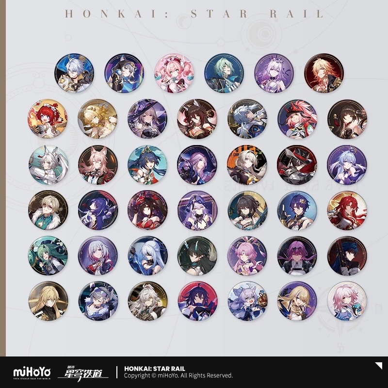 Order chính hãng [miHoYo/Honkai Impact: Star Rail] huy hiệu thiếc 58mm Star Invitation (order note tên nhân vật