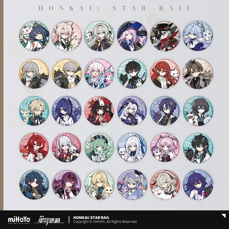 Order chính hãng [miHoYo/Honkai Impact: Star Rail] huy hiệu thiếc 58mm little cat (order note tên nhân vật