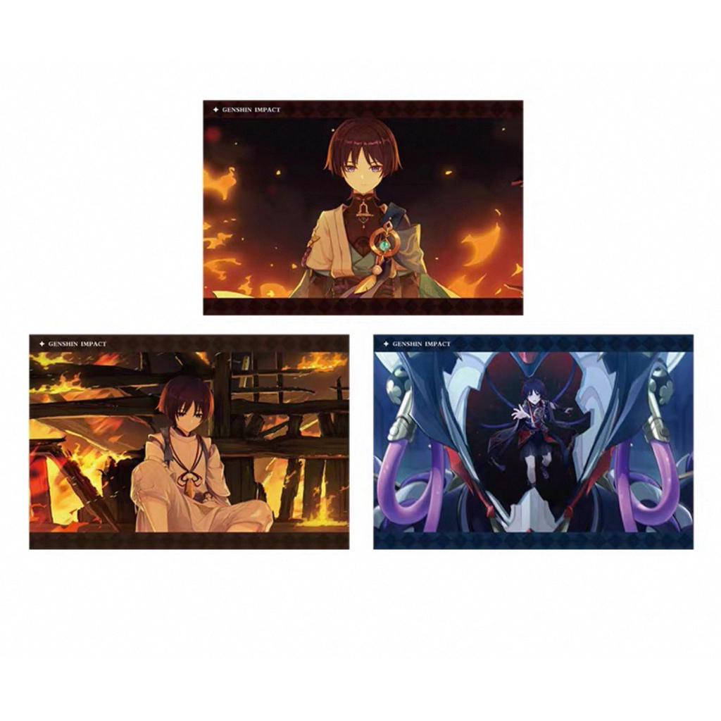 [sẵn+order] tổng hợp vật phẩm sưu tầm WANDERER chính hãng genshin impact official huy hiệu/ standee/ card/ búp bê SET 3CARD 15CM (SẴN