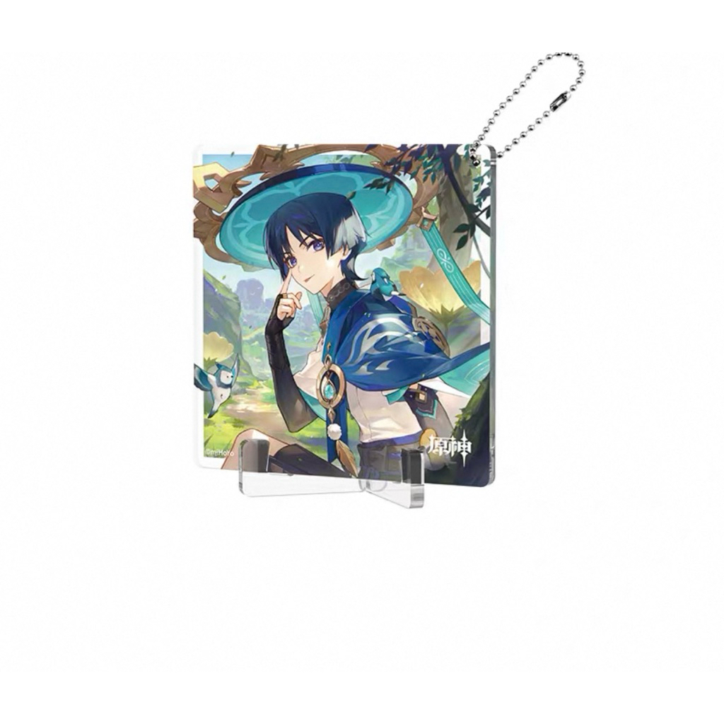 [sẵn+order] tổng hợp vật phẩm sưu tầm WANDERER chính hãng genshin impact official huy hiệu/ standee/ card/ búp bê MÓC MINI STANDEE 9CM