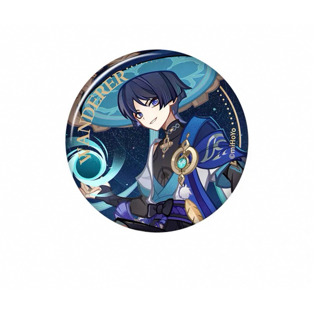 [sẵn+order] tổng hợp vật phẩm sưu tầm WANDERER chính hãng genshin impact official huy hiệu/ standee/ card/ búp bê HUY HIỆU V2 75MM