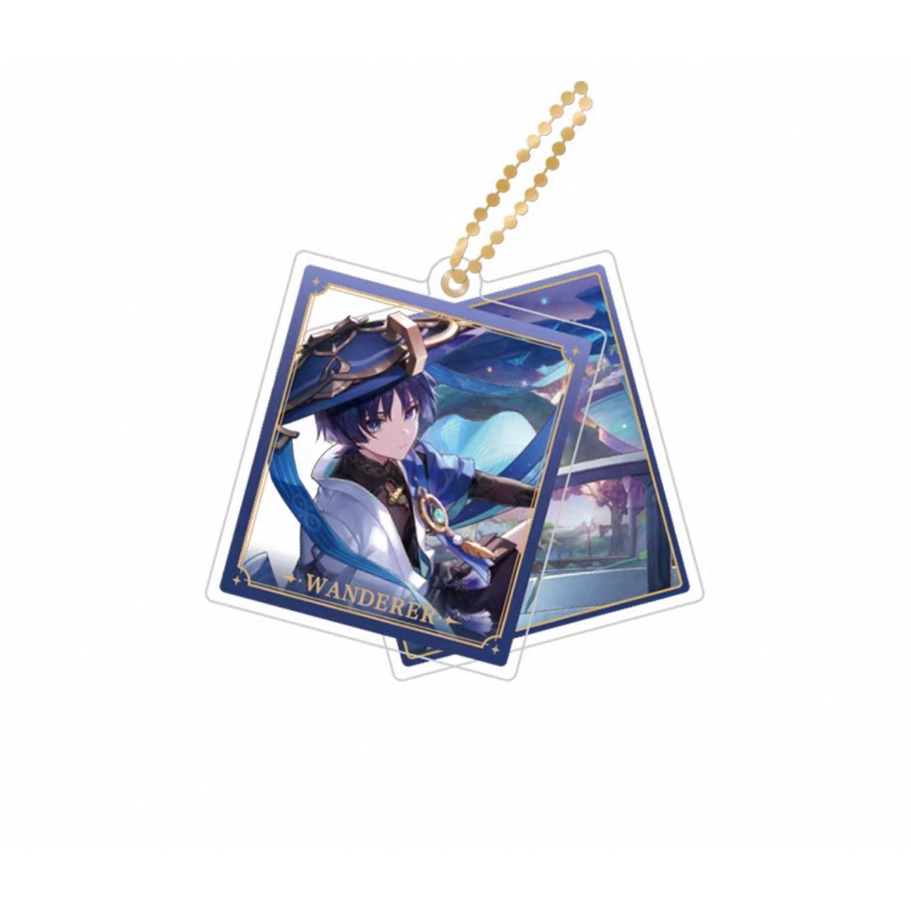 [sẵn+order] tổng hợp vật phẩm sưu tầm WANDERER chính hãng genshin impact official huy hiệu/ standee/ card/ búp bê MÓC 2MẢNH 67MM