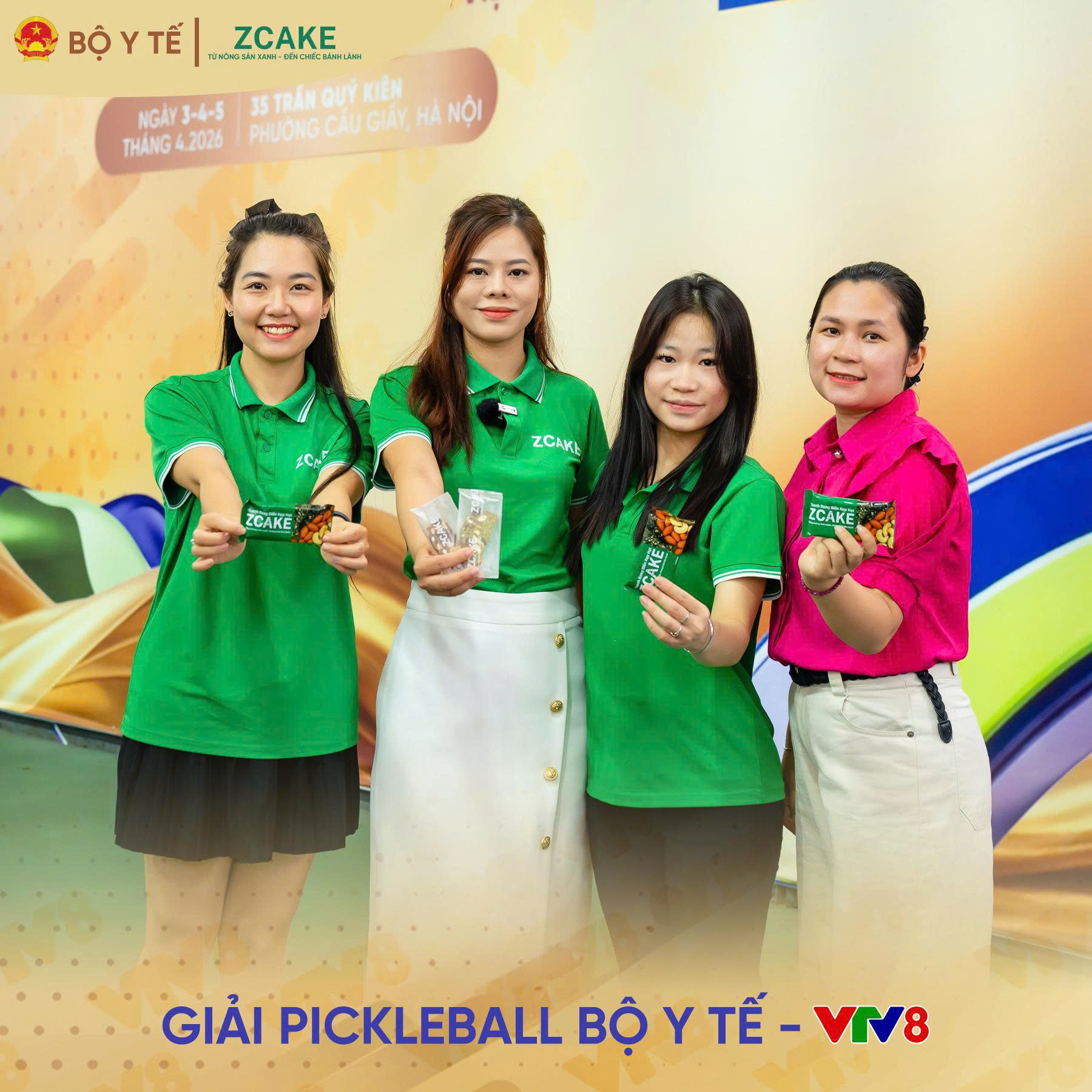 ZCAKE – NHÃN BÁNH DINH DƯỠNG DUY NHẤT ĐỒNG HÀNH CÙNG GIẢI PICKLEBALL BỘ Y TẾ & VTV8.
