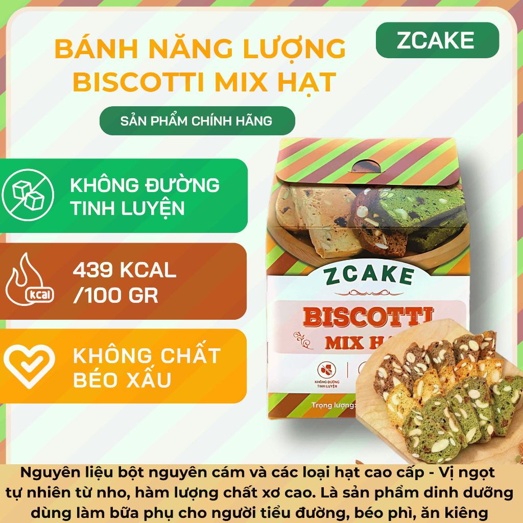 Bánh Biscotti Mix Hạt - 105g