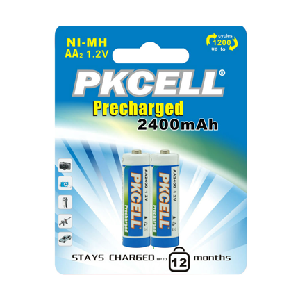 Pin AA PKCELL 2 viên 2400maH - Sạc 1200 lần