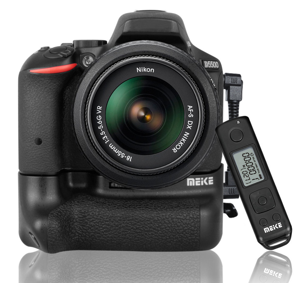 Meike battery grip DR-5500 pro for Nikon D5500 - Timelapse 2.4Ghz remote control