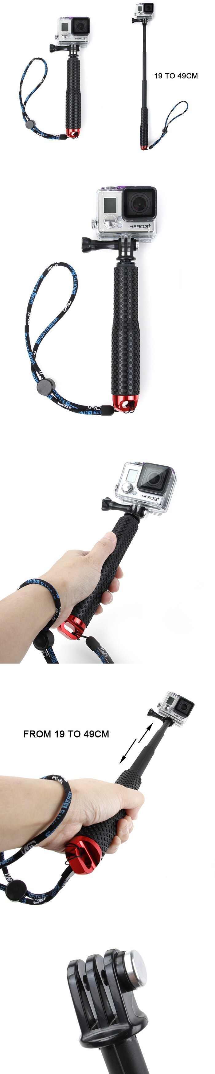 Gây tự chụp - tay cầm cao cấp chống trượt for Gopro Sjcam