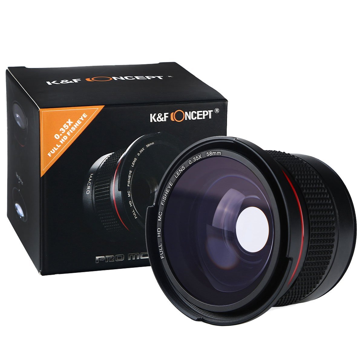 K&F Concept Fish eye 0.35 macro lens 58mm Multi coated Full HD