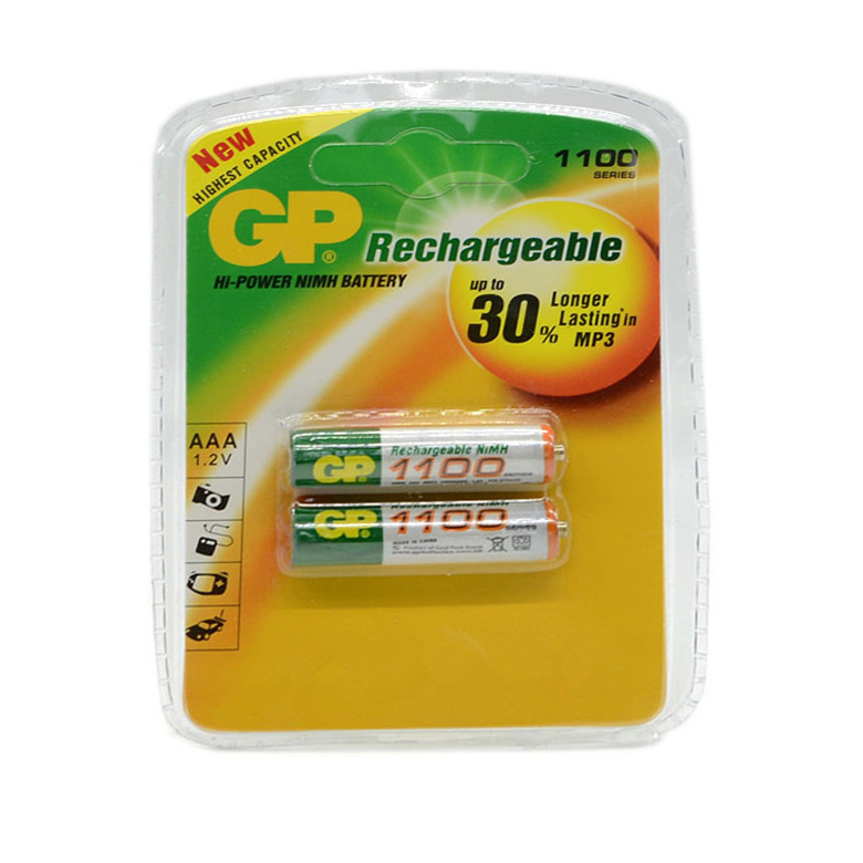 Vỉ 2 Pin chính hãng GP AAA 1100mah rechargeable ready to use