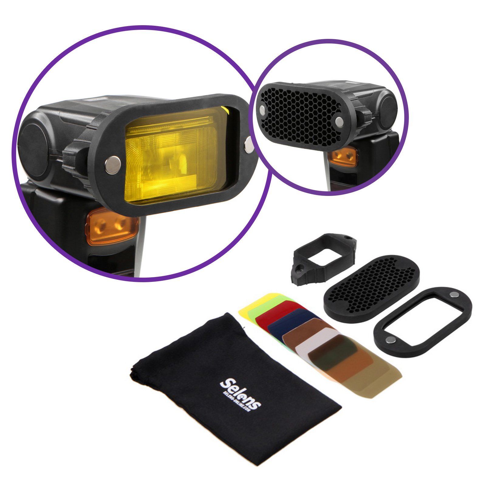 Selens Magnetic Flash Modifier Kit with Honeycomb