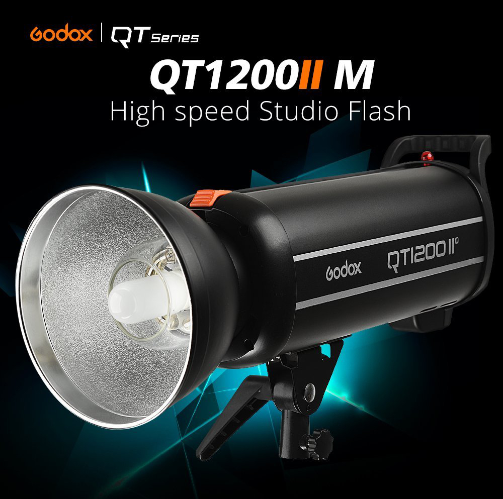 Godox QT1200IIM 1200WS GN102 1/8000s HSS Studio Flash Strobe Light Features 0.05-0.9s Recycle time, Built in 2.4G Receiver - Support 1/8000s HSS/Multi Flash/Delay Flash/Mask Function/S1/S2 Triggering