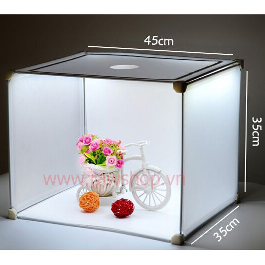 Hộp chụp sản phẩm khung cứng 4 đèn led 35x45cm