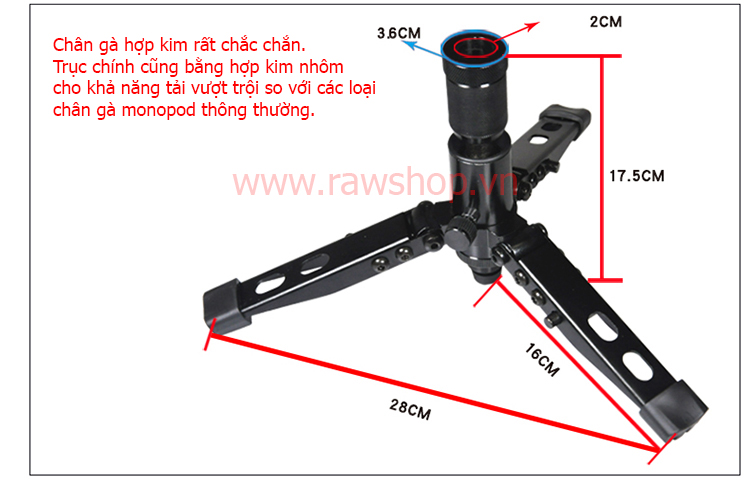 Combo Monopod Victory 3203 và chân gà chịu lực