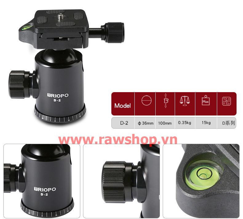 Chân máy ảnh Tripod TRIOPO T258 + Ball head B2