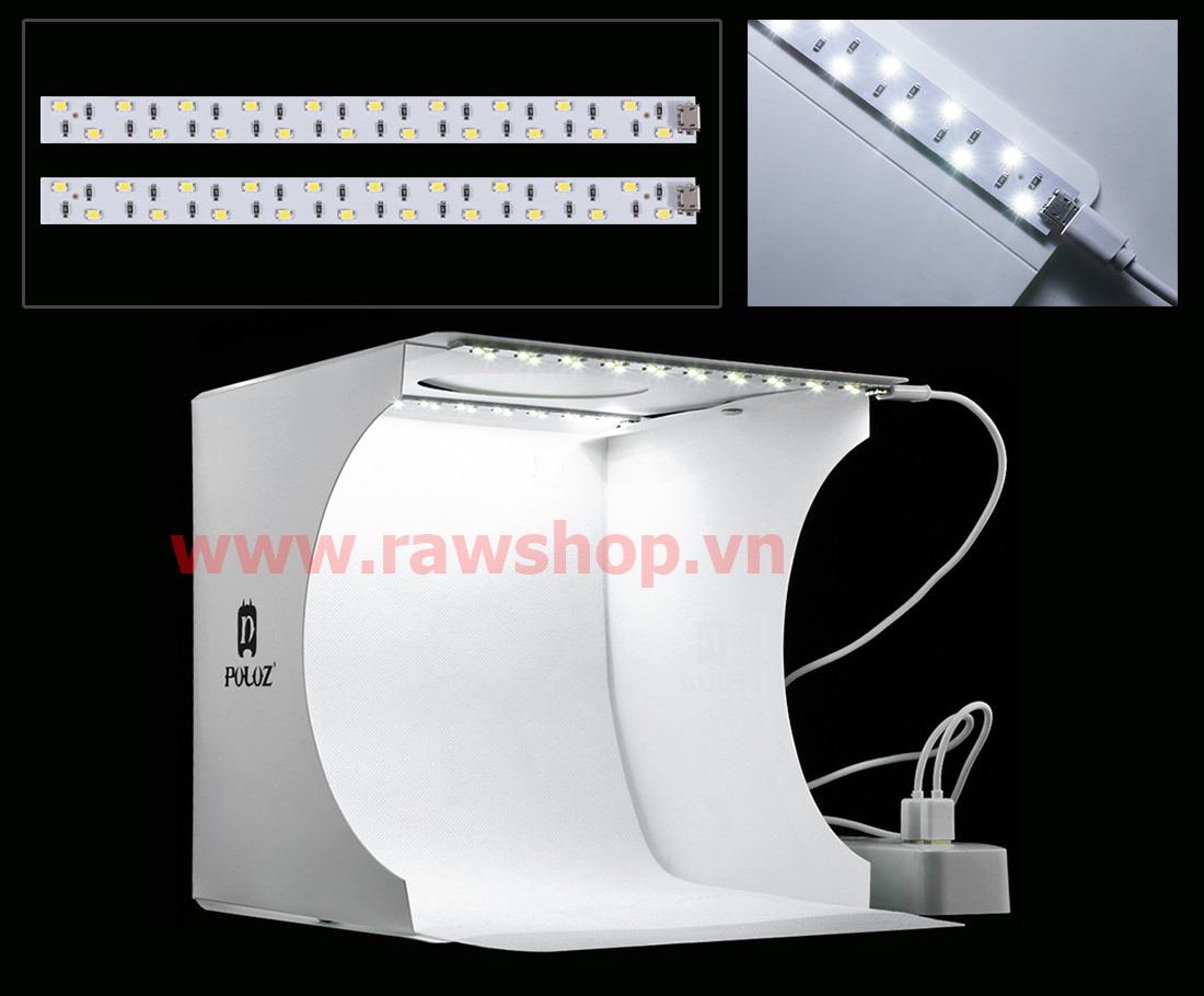 Hộp chụp sản phẩm Mini 2 đèn LED PULUZ 20x20x20cm