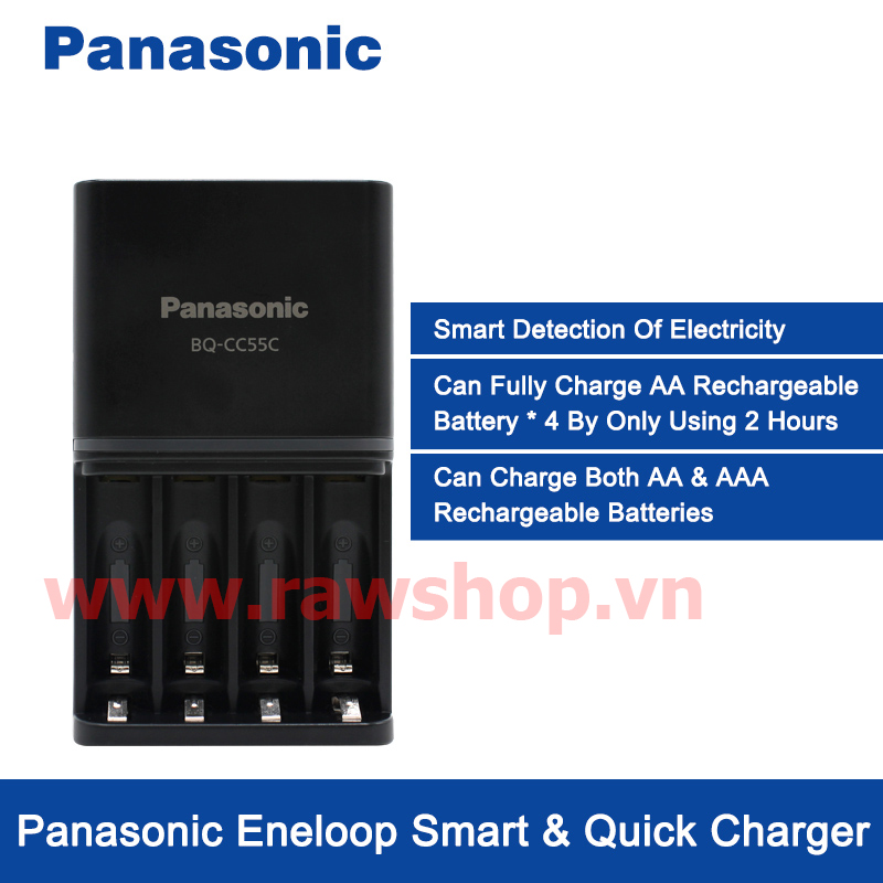 Sạc Pin thông minh siêu tốc Panasonic Eneloop CC-55C - Hàng nội địa Nhật