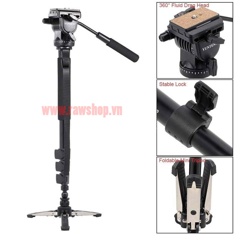 Monopod quay phim Yunteng 588 - đầu dầu - chân gà