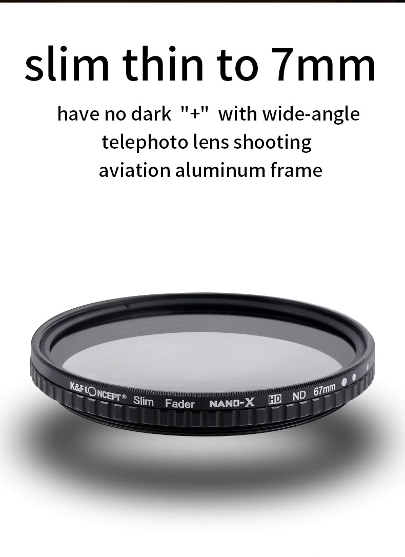 KF Concept 82mm ND Filter Neutral Density Variable Filter ND2 to ND32 for lens NO"X" Spot,Nanotec,Ultra-slim