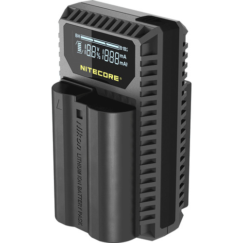 SạcNitecore UNK1 Dual-Slot USB Travel Charger for Nikon EN-EL14, EN-EL14a, and EN-EL15 Lithium-Ion Batteries