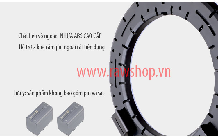 Đèn Ring led RL-18II - 60W - có khe cắm pin, chỉnh màu