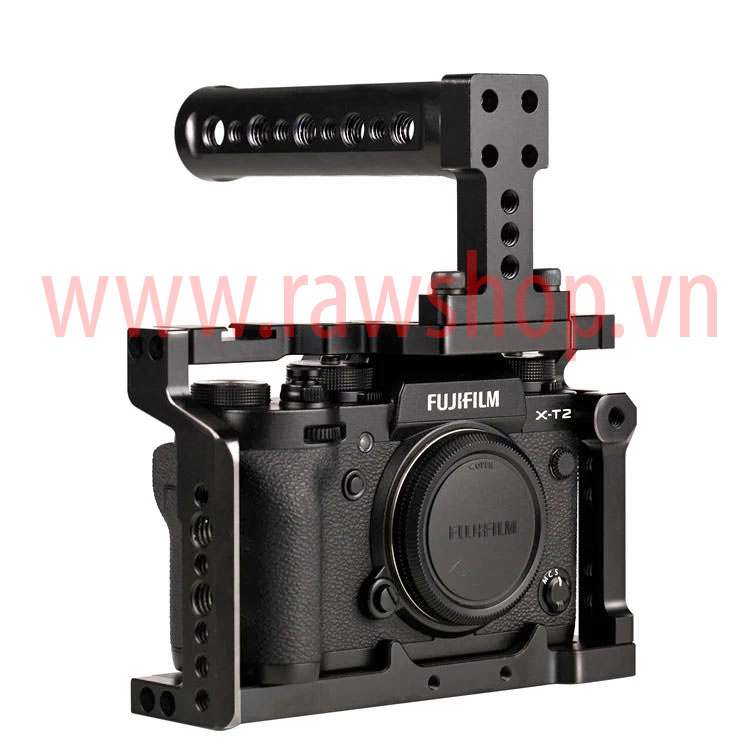 Small rig aluminium fit Fujifilm X-T2 with Handle grip và base plate