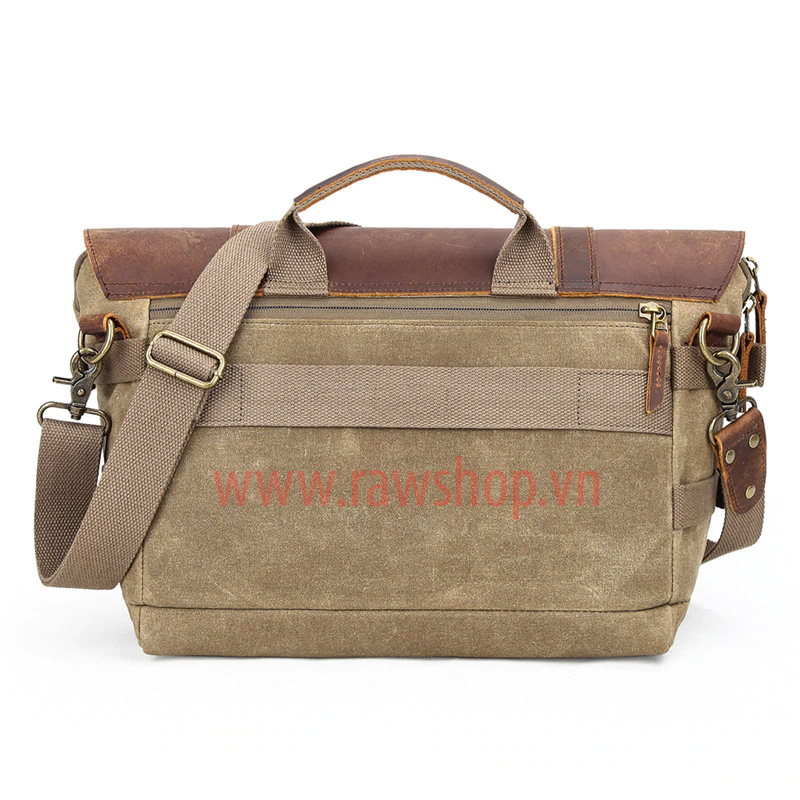 Túi máy ảnh Canvas chống nước nắp da Pretty Boy messenger