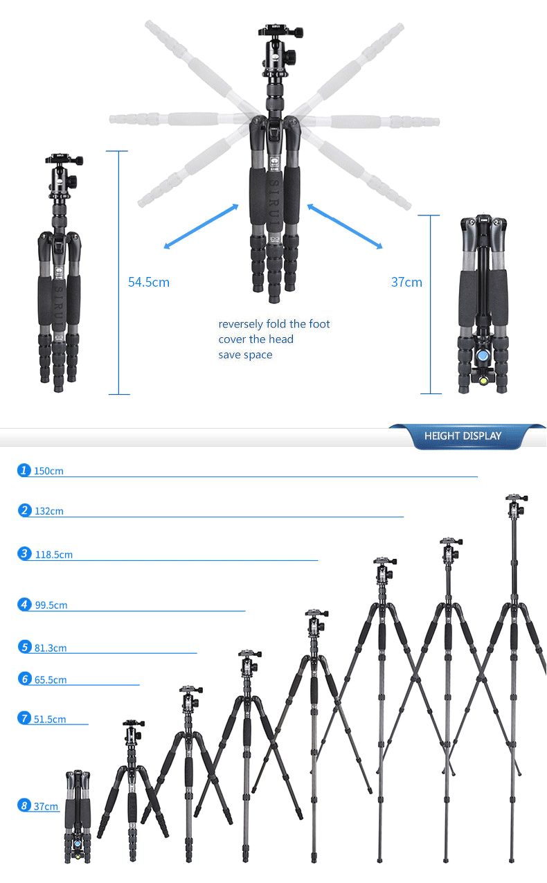 Tripod Sirui Carbon A1205 + Ball head Y11 (Màu đen)