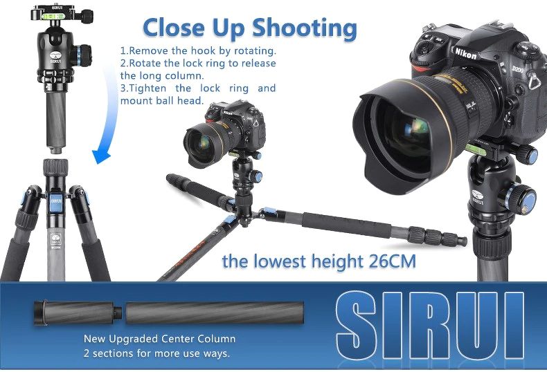 Tripod Sirui Carbon W1204 - Water proof