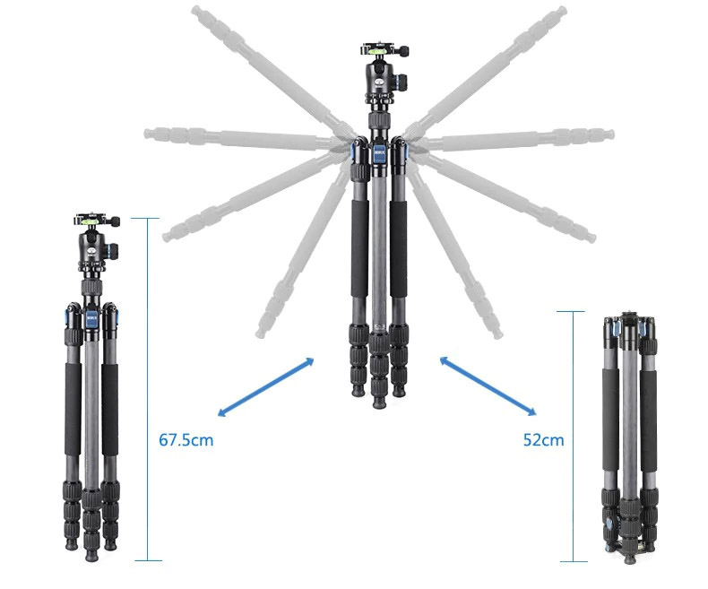 Tripod Sirui Carbon W2204 - Water proof