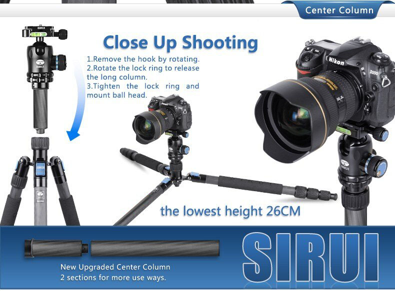 Tripod Sirui Carbon W2204 - Water proof