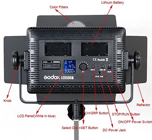 Đèn LED Godox 500C - Bi color 3300k - 5600K