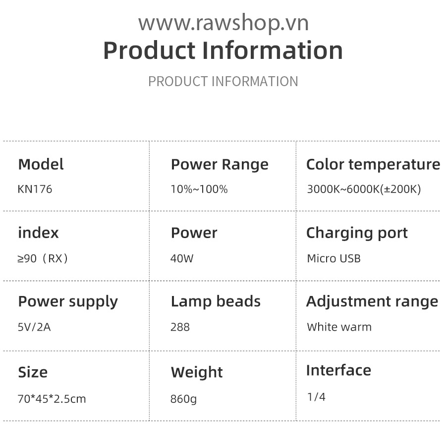 Đèn LED Double Arm ProFOCUS 40W - loại cao cấp Khung nhôm - LCD