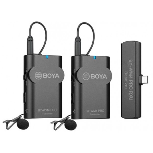 Boya WM4 Pro K6 - Micro không dây - Cổng type C cho điện thoại Android - Bộ hai phát một thu