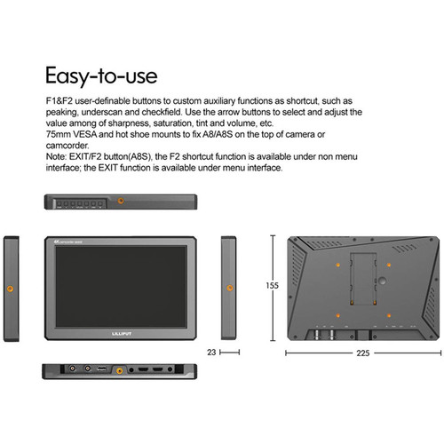 Màn hình Monitor Lilliput A8 4K 8.9" On-Camera HDMI