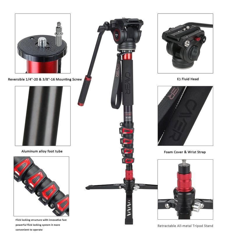 CAYER Super Monopod AF35DVH4 - Đầu dầu H4 - Chân gà hợp kim SV5