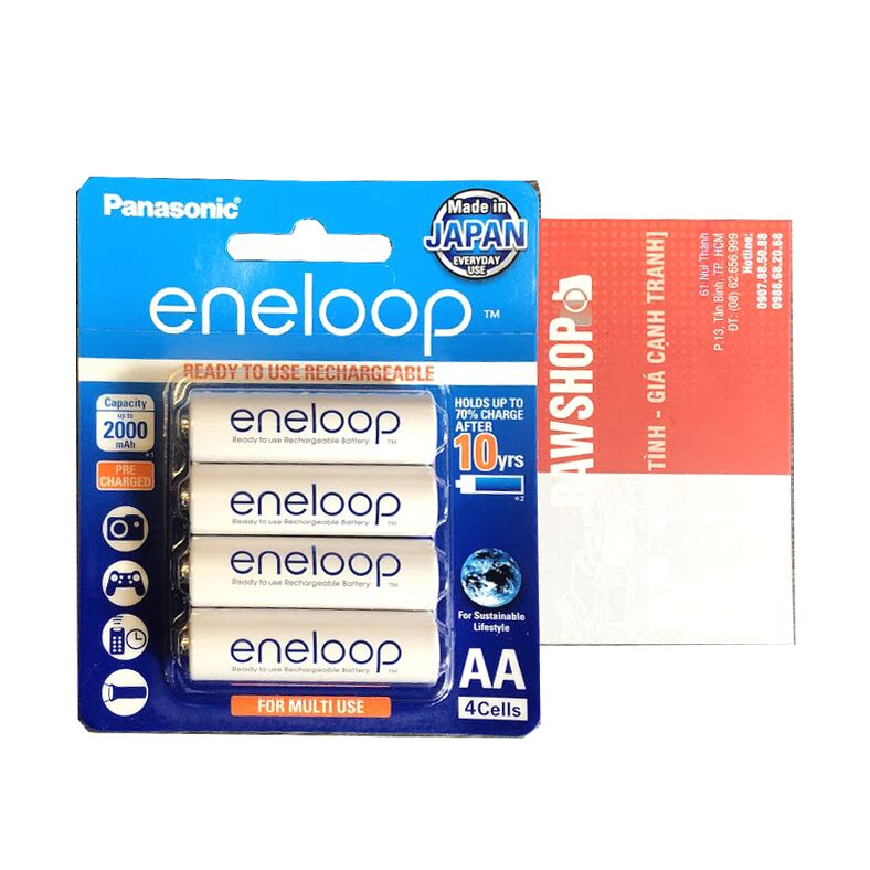 Pin AA ENELOOP Panasonic BK-3MCCE/4BT - Chính hãng Panasonic Việt Nam phân phối - full VAT - vỉ 4 viên