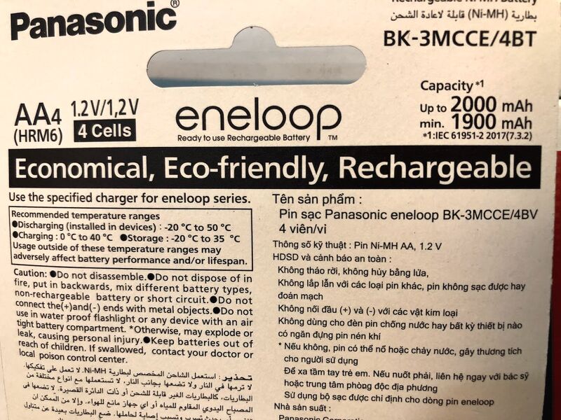 Pin AA ENELOOP Panasonic BK-3MCCE/4BT - Chính hãng Panasonic Việt Nam phân phối - full VAT - vỉ 4 viên