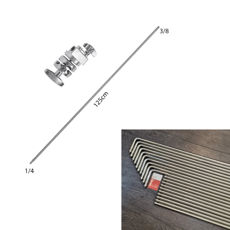 Combo Grip head và boom Inox đặc chữ i