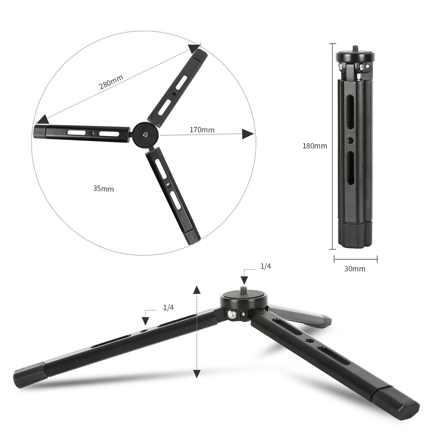 Chân 3 cho gimbal - Desktop tripod - Hợp kim nhôm