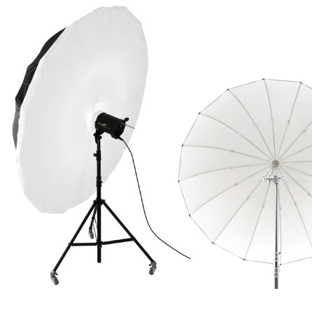 Dù phản trắng softbox 1m50 (đã gồm vải tản sáng mặt trước)