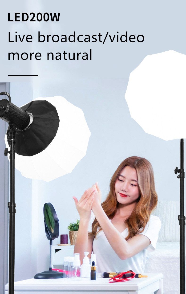 Combo Đèn led Sunlight 200W + softbox China ball và chân đèn L2000H