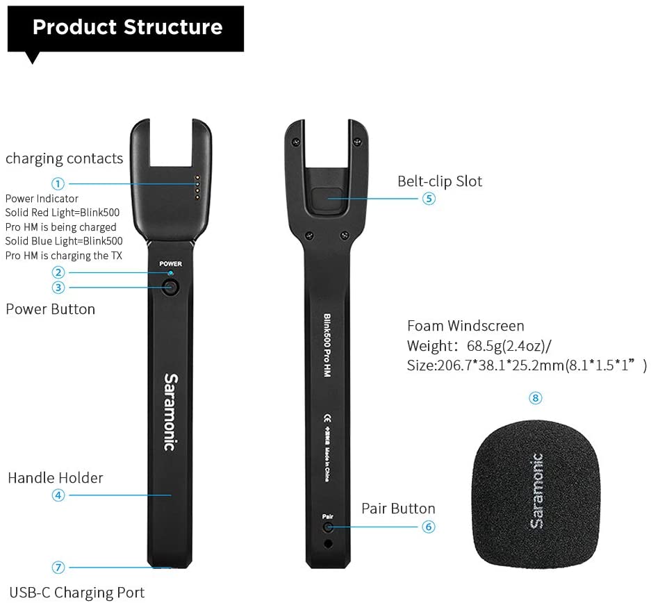 Saramonic Blink 500 Pro HM - Tay cầm mic Saramonic Pro 500 TX