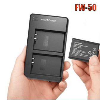 Bộ 1 pin và sạc đôi RAVpower FW-50 (PB056) for Sony - BH chính hãng 15 tháng