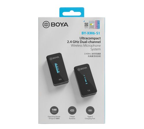 Mic wireless Boya BY XM6 S1 (Chính hãng) - chuẩn 3.5mm - một người nói