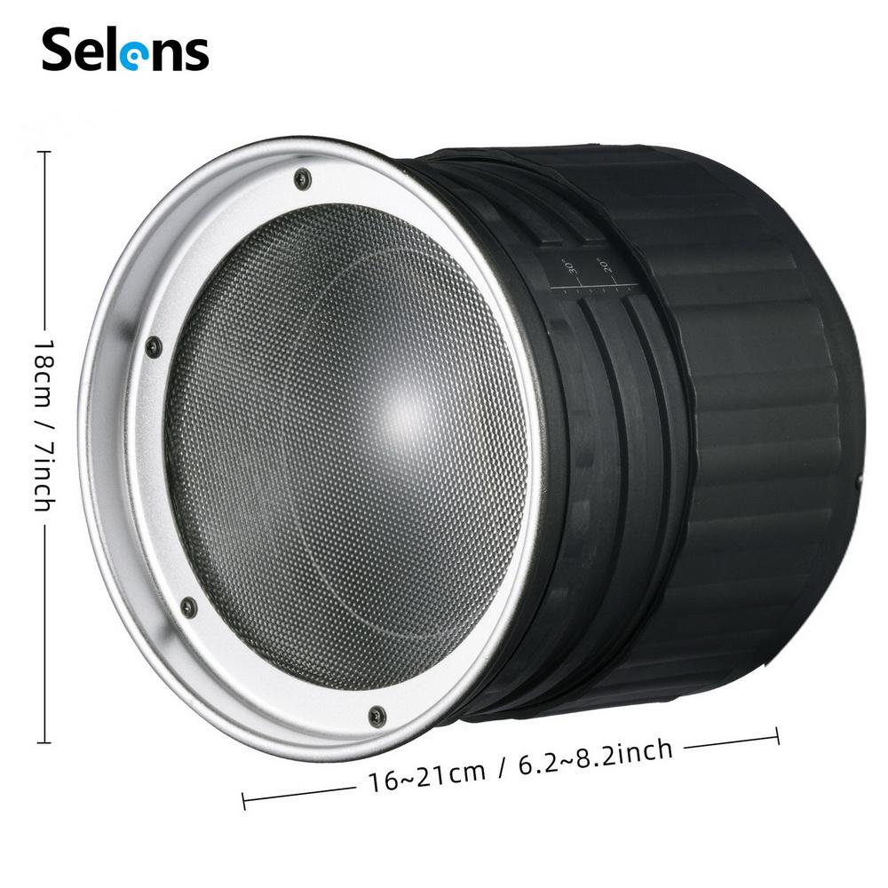 Đầu đèn Selens snoot hiệu ứng fresnel - chuẩn bowens mount