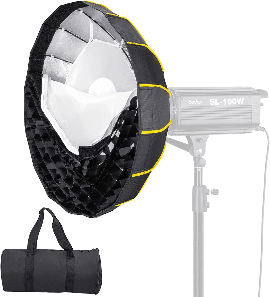 Nicefoto Quick parabolic softbox 16k - đường kính 60cm - Thao tác nhanh - có lưới tổ ong