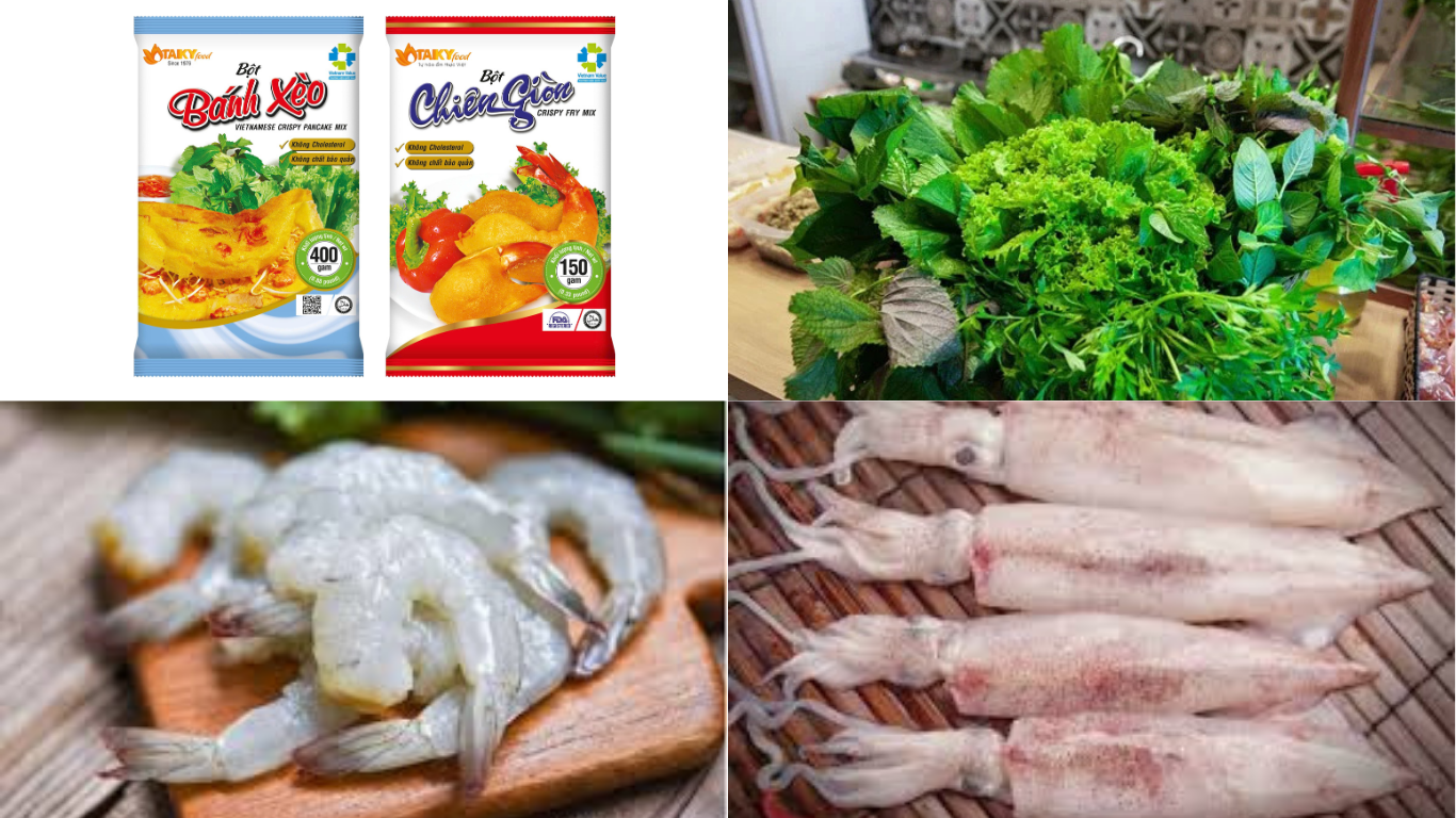 Cách làm bánh xèo tôm mực bằng chảo chống dính 2
